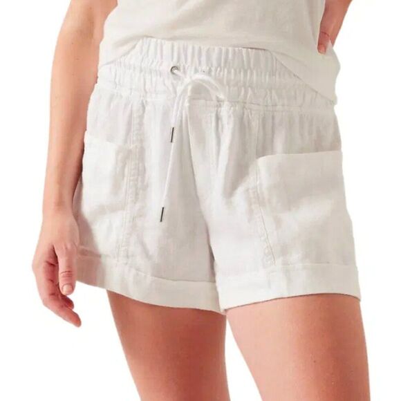 Athleta Pants - Athleta Cabo Linen 4" Short Women's Sz 8 White